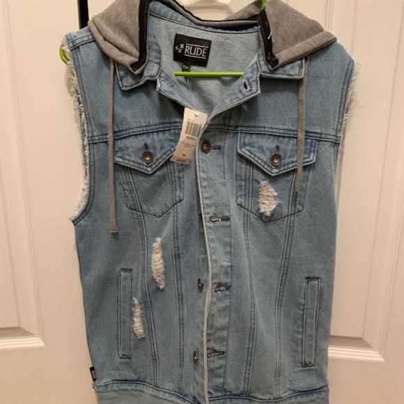 Hot Topic Other - Denim Vest with Hood